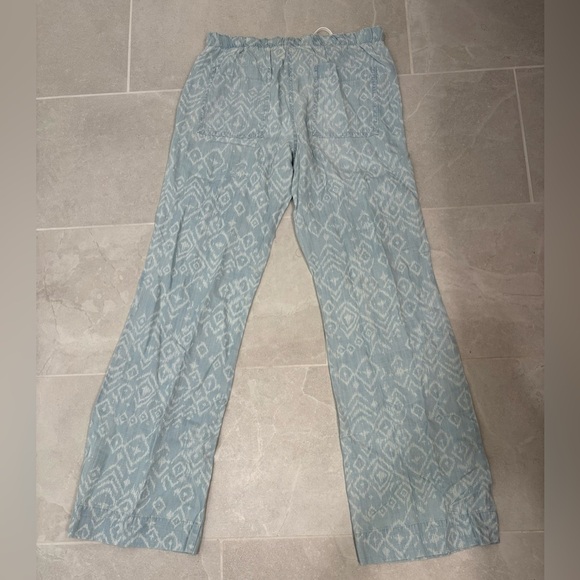 Bella Dahl Blue White Easy Pocket Wide Leg Pants Size Small - Picture 13 of 13
